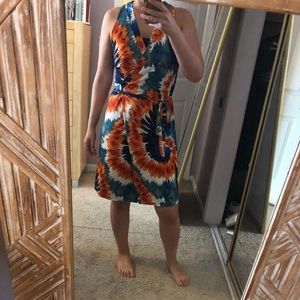 Boho Tie-Dye Work Wrap Dress